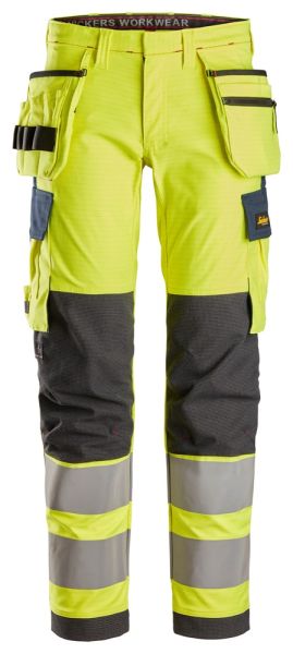 6268 Snickers ProtecWork Strch Hose mit Holstertaschen High-Vis Klasse 2, Loose Fit