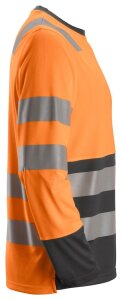 2433 Snickers AllroundWork HV LS T-Shirt CL2 - 5558 orange-stahlgrau - L