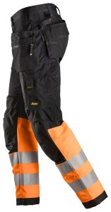 6233 Snickers AllroundWork HV Hose+ HP CL1 - 0455 schwarz-orange - 160 (Langgrösse: +6cm Beinlänge)