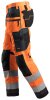 6230 Snickers AllroundWork, High-Vis Arbeitshose+ mit HT, Klasse 2 - 5558 orange-stahlgrau - 108 (Kurzgrösse: -6cm Beinlänge)
