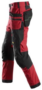 6902 Snickers FlexiWork Arbeitshose, mit Holstertaschen - 1604 cillirot-schwarz - 058 (Standardgrösse)