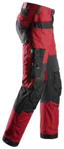 6902 Snickers FlexiWork Arbeitshose, mit Holstertaschen - 1604 cillirot-schwarz - 058 (Standardgrösse)
