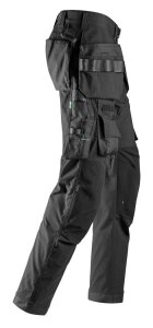 6923 Snickers FlexiWork, Bodenleger Arbeitshose+ Holstertaschen - 0404 schwarz - 062 (Standardgrösse)