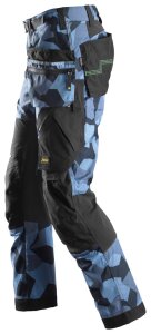 6902 Snickers FlexiWork Arbeitshose, mit Holstertaschen - 8604 camuflageblau-schwarz - 158 (Langgrösse: +6cm Beinlänge)