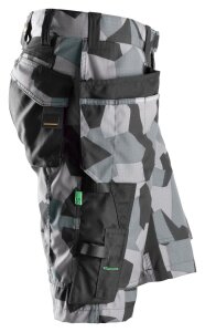 6904 Snickers FlexiWork ArbeitsShorts, mit Holstertaschen - 8704 camuflagegrau-schwarz - 048 (Standardgrösse)