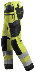 6230 Snickers AllroundWork, High-Vis Arbeitshose+ mit HT, Klasse 2 - 6658 gelb-stahlgrau - 062 (Standardgrösse)