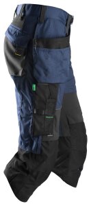 6905 Pantaloni da pirata Snickers FlexiWork, con tasche a fondina - 9504 blu navy-nero - 048 (taglia standard)