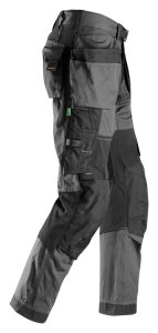 6902 Pantaloni da lavoro Snickers FlexiWork, con tasche a fondina - 5804 grigio acciaio-nero - 050 (taglia standard)
