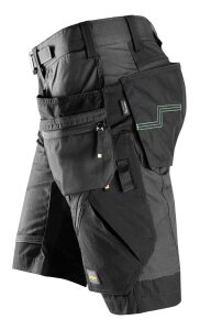 6904 Pantaloncini da lavoro Snickers FlexiWork, con tasche a fondina - 5804 grigio acciaio-nero - 064 (taglia standard)