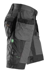 6904 Pantaloncini da lavoro Snickers FlexiWork, con tasche a fondina - 5804 grigio acciaio-nero - 064 (taglia standard)