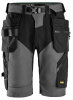 6904 Pantaloncini da lavoro Snickers FlexiWork, con tasche a fondina - 5804 grigio acciaio-nero - 064 (taglia standard)