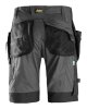 6904 Pantaloncini da lavoro Snickers FlexiWork, con tasche a fondina - 5804 grigio acciaio-nero - 064 (taglia standard)
