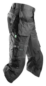 6905 Pantaloni da lavoro Snickers FlexiWork a zampa delefante, con tasche a fondina - 5804 grigio acciaio-nero - 056 (taglia standard)