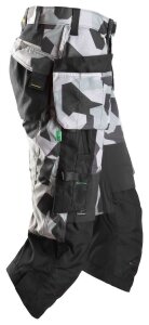 6905 Snickers FlexiWork Piratenhose, mit Holstertaschen - 8704 camuflagegrau-schwarz - 112 (Kurzgrösse: -6cm Beinlänge)