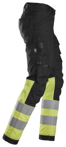 6334 Snickers HighVis Stretch Pants CL1, Regular Fit