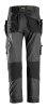 6902 Pantaloni da lavoro Snickers FlexiWork, con tasche a fondina - 5804 grigio acciaio-nero - 104 (taglia corta: -6 cm di lunghezza gamba)