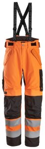 6630 Pantaloni Snickers High-Vis Cl 2 impermeabili,...