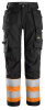 6734 Snickers High-Vis-Damenstretchhose mit Holstertaschen Warnschutzklasse 1, Regular Fit