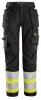 6734 Snickers High-Vis-Damenstretchhose mit Holstertaschen Warnschutzklasse 1, Regular Fit