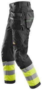 6931 Snickers FlexiWork, High-Vis Arbeitshose+ mit Holstertaschen, Klasse 1, Regular Fit