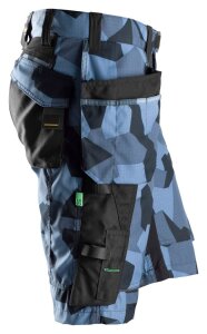 6904 Snickers FlexiWork ArbeitsShorts, mit Holstertaschen - 8604 camuflageblau-schwarz - 052 (Standardgrösse)