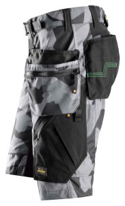 6904 Snickers FlexiWork ArbeitsShorts, mit Holstertaschen - 8704 camuflagegrau-schwarz - 062 (Standardgrösse)